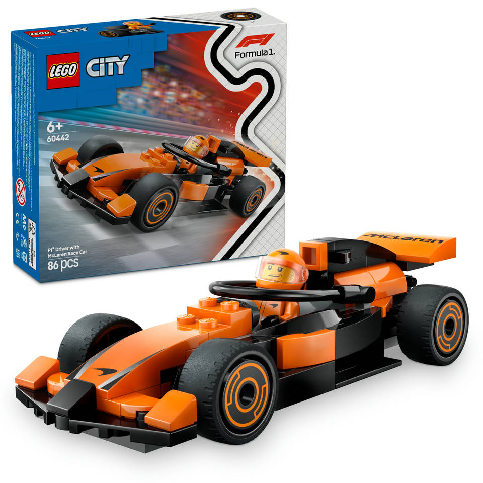 LEGO CITY F1 coureur met McLaren racewagen 60442 - RaceRevolution